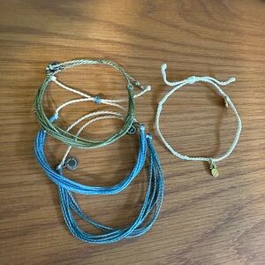 Pura Vida Green and Blue Bracelet Set